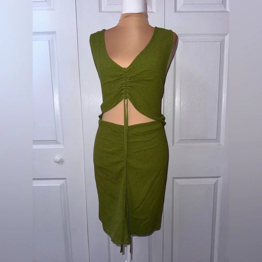 NWOT Free People Laila‎ Mini Dress in Calla Green Size LARGE - Picture 4 of 6